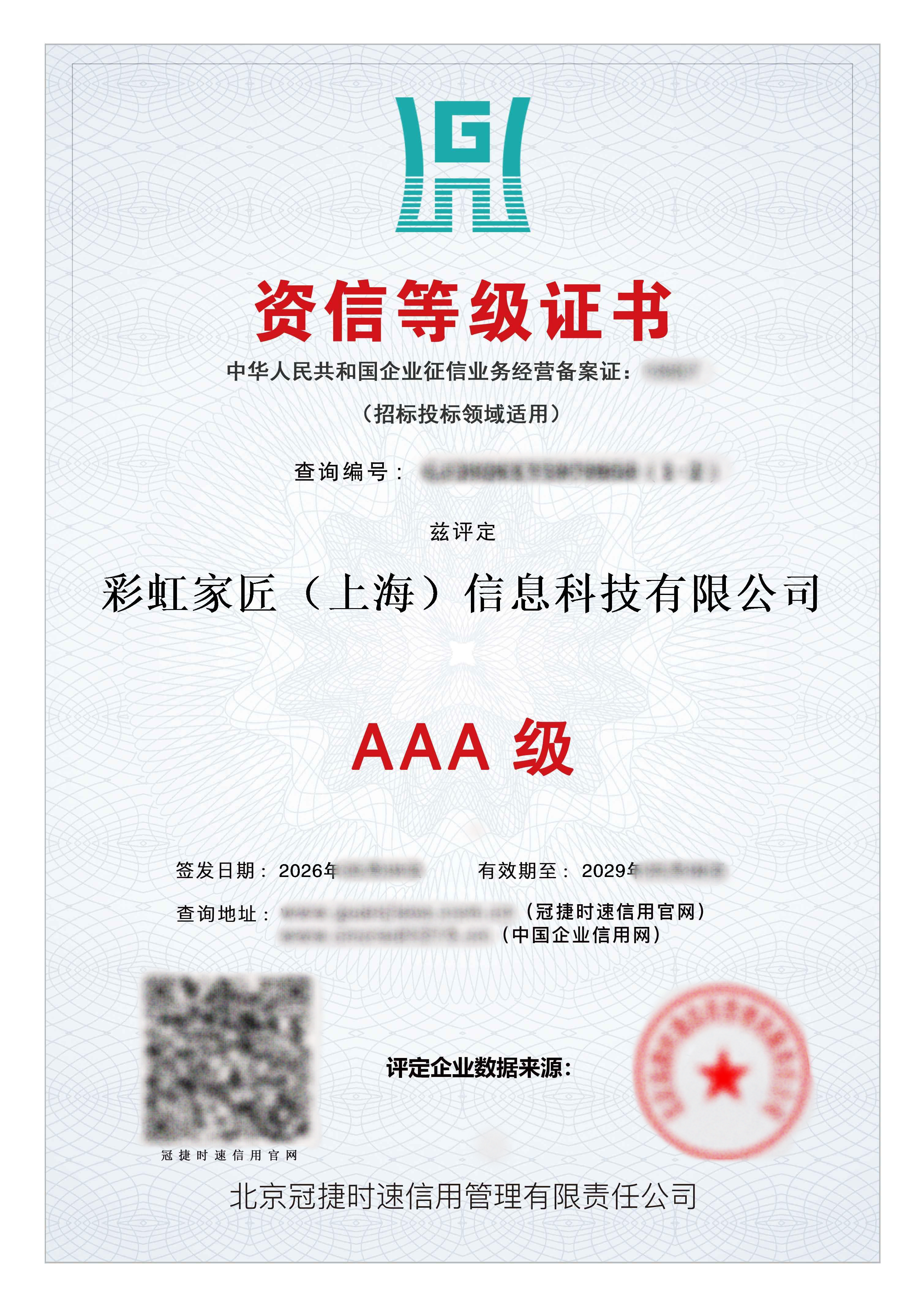 资信等级证书